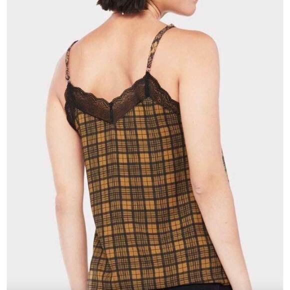 NEW Evereve Allison Joy Ryan Plaid Lace Cami Top Size Small Check Fall Slip - Picture 10 of 10